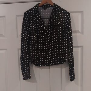 Fashion Nova Black and White Polka Dot Blouse
